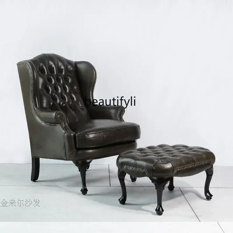 Ghế Wingback Ghế Sofa Da Đơn Mỹ Ghế Giải Trí Nội Thất Phòng Khách Bàn Đạp - Hình 4 Ghế Wingback Ghế Sofa Da Đơn Mỹ Ghế Giải Trí Nội Thất Phòng Khách Bàn Đạp - Hình 4