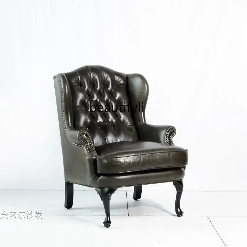 Ghế Wingback Ghế Sofa Da Đơn Mỹ Ghế Giải Trí Nội Thất Phòng Khách Bàn Đạp Ghế Wingback Ghế Sofa Da Đơn Mỹ Ghế Giải Trí Nội Thất Phòng Khách Bàn Đạp