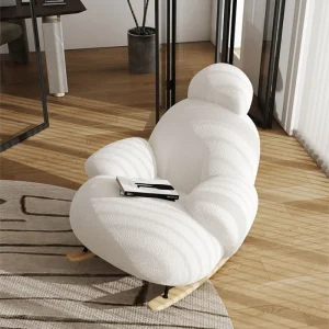 Ghế Xanh Hiện Đại Hỗ Trợ Lưng Độc Đáo Chống Bẹp Đầu Tối Giản Ghế Phòng Khách Bập bênh Phòng Chờ Tân La Plegable Vật Dụng Gia Đình - Hình 3