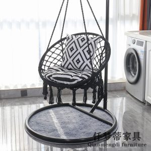 Ghế xích đu ban công ins lưới tua đỏ ghế treo nhà trong nhà giỏ treo ghế mây nôi lười ghế