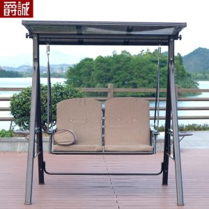 Ghế xích đu ngoài trời sân vườn sân thượng võng xích đu ngoài trời biệt thự nhà lưới đỏ đôi - Hình 3