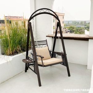 Ghế xích đu treo ban công ngoài trời sân vườn nhà người lớn ghế bập bênh sân nhỏ xích đu đơn ghế xích đu ngoài trời - Hình 2