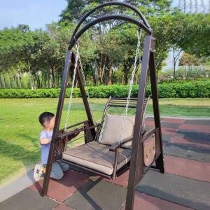 Ghế xích đu treo ban công ngoài trời sân vườn nhà người lớn ghế bập bênh sân nhỏ xích đu đơn ghế xích đu ngoài trời - Hình 4