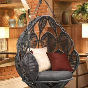 Giỏ treo đu đôi ghế treo ngoài trời lười biếng ghế bập bênh chống nắng chống thấm nước Bắc Âu - Hình 2