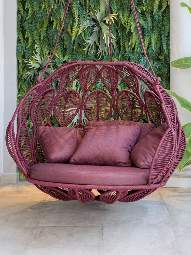 Giỏ treo đu đôi ghế treo ngoài trời lười biếng ghế bập bênh chống nắng chống thấm nước Bắc Âu - Hình 3 Giỏ treo đu đôi ghế treo ngoài trời lười biếng ghế bập bênh chống nắng chống thấm nước Bắc Âu - Hình 3