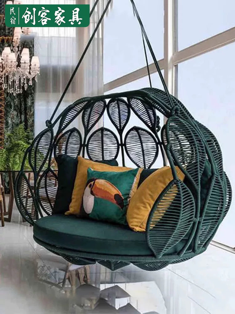 Giỏ treo đu đôi ghế treo ngoài trời lười biếng ghế bập bênh chống nắng chống thấm nước Bắc Âu Giỏ treo đu đôi ghế treo ngoài trời lười biếng ghế bập bênh chống nắng chống thấm nước Bắc Âu