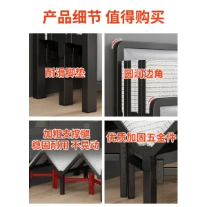 Giường gấp gia đình Phòng cho thuê Giường đôi sắt rèn 1,5m đơn giản với Giường khung sắt đơn dày 1,2m. - Hình 4