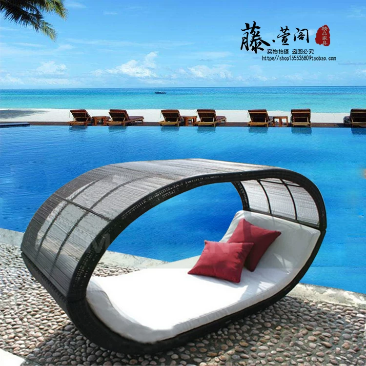 Giường Mây Ngoài Trời, Giường Sân Trong Dự Án Biệt Thự, Bể Bơi Khách Sạn, Nghỉ Trưa Giường Mây, Sân Thượng Giường Giả Mây - Hình 2 Giường Mây Ngoài Trời, Giường Sân Trong Dự Án Biệt Thự, Bể Bơi Khách Sạn, Nghỉ Trưa Giường Mây, Sân Thượng Giường Giả Mây - Hình 2