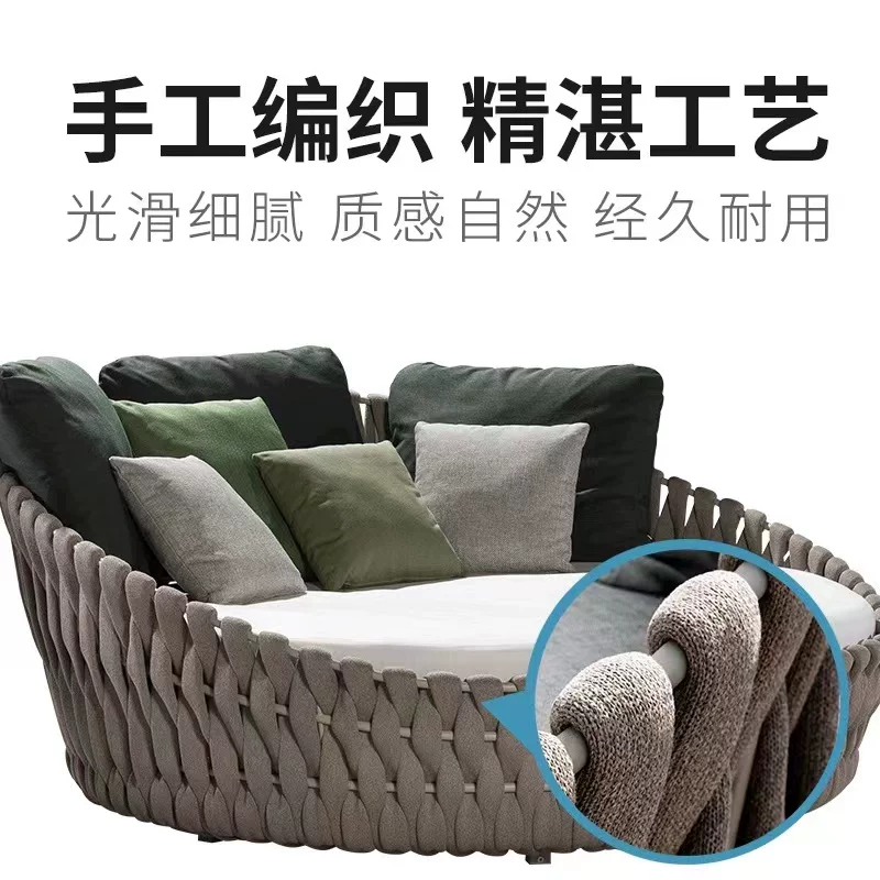 Giường Ngoài Trời Mây Tròn Biệt Thự Bắc Âu Sân Ghế Salon Giải Trí Ghế Mây Ngoại Ô Bể Bơi Sáng Tạo Sofa Ban Công - Hình 2 Giường Ngoài Trời Mây Tròn Biệt Thự Bắc Âu Sân Ghế Salon Giải Trí Ghế Mây Ngoại Ô Bể Bơi Sáng Tạo Sofa Ban Công - Hình 2