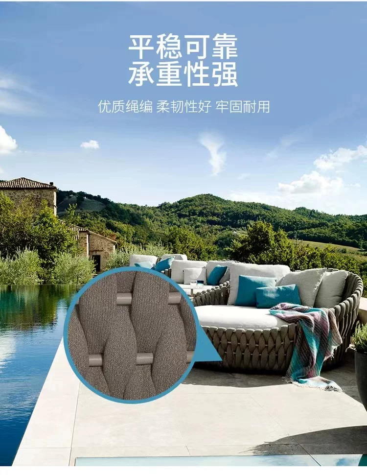 Giường Ngoài Trời Mây Tròn Biệt Thự Bắc Âu Sân Ghế Salon Giải Trí Ghế Mây Ngoại Ô Bể Bơi Sáng Tạo Sofa Ban Công - Hình 3 Giường Ngoài Trời Mây Tròn Biệt Thự Bắc Âu Sân Ghế Salon Giải Trí Ghế Mây Ngoại Ô Bể Bơi Sáng Tạo Sofa Ban Công - Hình 3