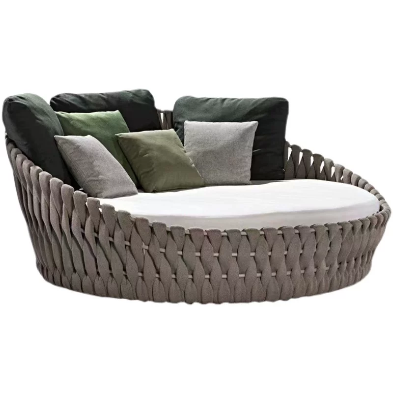 Giường Ngoài Trời Mây Tròn Biệt Thự Bắc Âu Sân Ghế Salon Giải Trí Ghế Mây Ngoại Ô Bể Bơi Sáng Tạo Sofa Ban Công - Hình 5 Giường Ngoài Trời Mây Tròn Biệt Thự Bắc Âu Sân Ghế Salon Giải Trí Ghế Mây Ngoại Ô Bể Bơi Sáng Tạo Sofa Ban Công - Hình 5