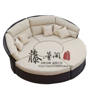 Giường Ngoài Trời Sân Thượng, Sân Sofa Đa Năng, Giường Phòng Chờ, Ban Công Sân Vườn, Giải Trí, Ghế Lười Lười Biếng, Đồ Nội Thất Mây - Hình 2