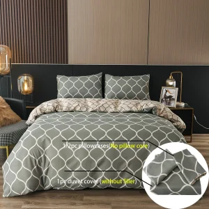 Giường ngủ 2/3 Túi Đựng Chăn Màn Bộ Chăn Ga Gối, dành Cho Nữ Hoàng Kích Thước Giường Đôi Thoải Mái Vỏ Chăn Bố Trí Microfiber Chăn Ga Gối Khăn Trải Bộ - Hình 3