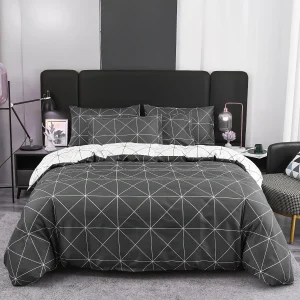 Giường ngủ 2/3 Túi Đựng Chăn Màn Bộ Chăn Ga Gối, dành Cho Nữ Hoàng Kích Thước Giường Đôi Thoải Mái Vỏ Chăn Bố Trí Microfiber Chăn Ga Gối Khăn Trải Bộ - Hình 4