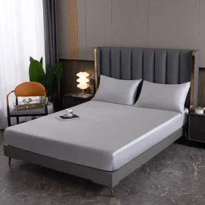 Giường ngủ Bộ đồ Giường bằng lụa tơ tằm tự nhiên được trang bị tấm trải Giường Queen King Size Kích thước Bộ đồ Giường bằng lụa cao cấp sang trọng