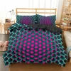 Giường ngủ Bộ vỏ chăn bông tổ ong Hình học màu hồng Bộ đồ Giường in 3D Polyester Phong cách mát mẻ Đôi Nữ hoàng Vua Vỏ chăn cho bé trai Người lớn