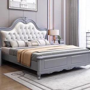 Giường ngủ Châu Âu Cao Cấp Giường Đôi Gỗ Biệt Thự Lưu Trữ An Toàn Đầu Giường Đôi Khung Giường King Size Ngủ Letto Matrimoniale Nội Thất Gia Đình - Hình 4