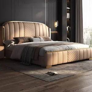 Giường ngủ Hoàng Gia Phong cách Châu Âu Giường Đôi Hiện Đại Tối Giản Vương Hoàng Hậu Khung Giường Đôi Đôi Phòng Khách Letti Matrimoniali Nội Thất Cho Phòng Ngủ - Hình 3