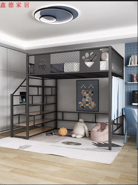 Giường ngủ Tủ thang sắt, Giường cao, Giường chung cư hiện đại, gầm bàn, không gian tiết kiệm điện, gác xép, Giường song công khung sắt - Hình 4 Giường ngủ Tủ thang sắt, Giường cao, Giường chung cư hiện đại, gầm bàn, không gian tiết kiệm điện, gác xép, Giường song công khung sắt - Hình 4