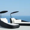 Giường phơi nắng ngoài trời Giường ngủ không thấm nước Bể bơi Mây Bãi biển Sun Lounger Canopy Patio Daybed