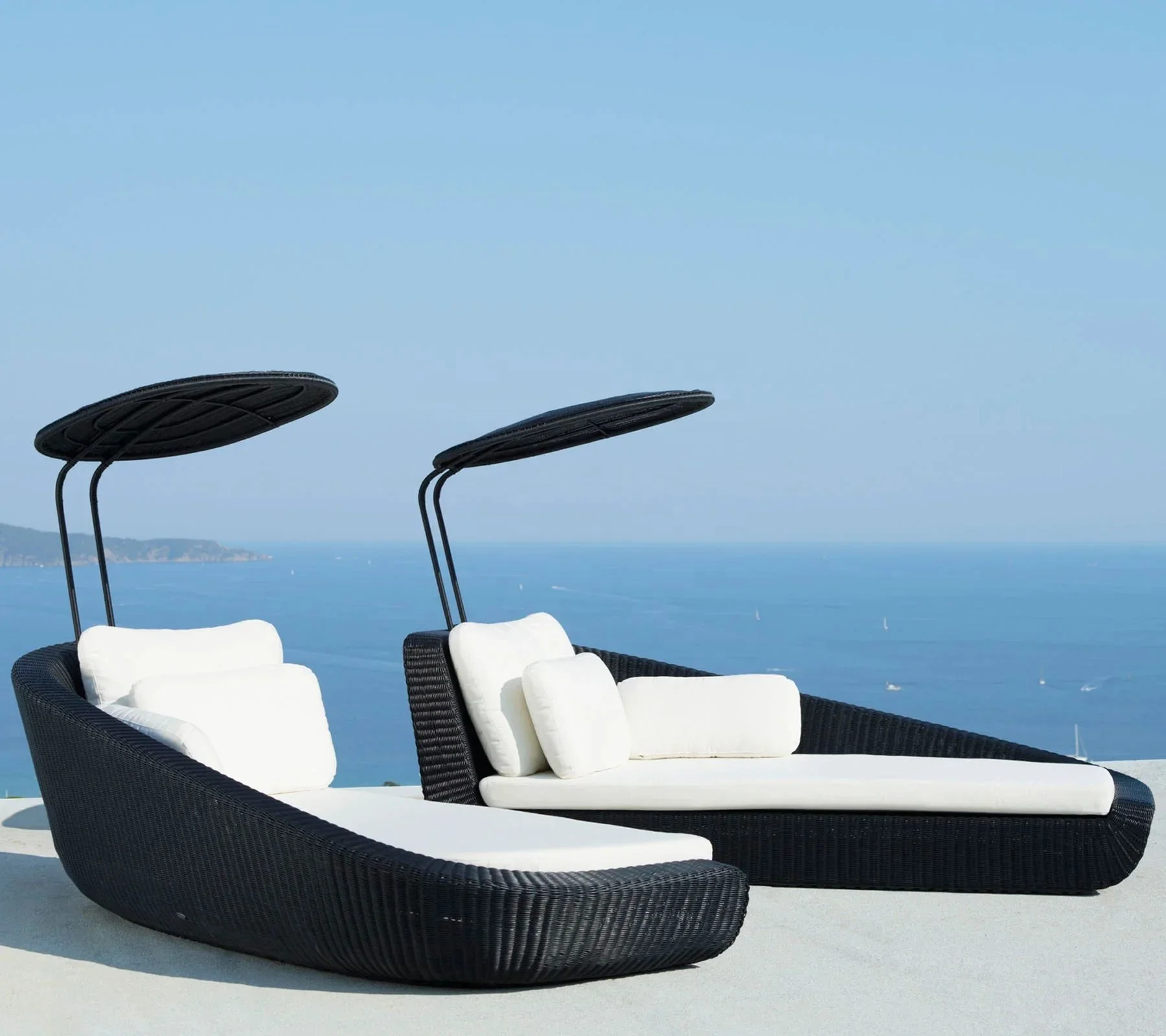 Giường phơi nắng ngoài trời Giường ngủ không thấm nước Bể bơi Mây Bãi biển Sun Lounger Canopy Patio Daybed Giường phơi nắng ngoài trời Giường ngủ không thấm nước Bể bơi Mây Bãi biển Sun Lounger Canopy Patio Daybed