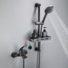 Gun Grey Shower Shower Bộ đơn giản Phòng tắm Tăng cường Phòng tắm Bồn tắm Xoay Vòi đồng đầy đủ