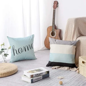 Hình học Màu Xanh Nhạt Vải Lanh Đệm cho Ô Tô Ghế Sofa Phòng Khách Phòng Ngủ Trang Trí Nhà, 40x40 45x45 50x50 60x60 Áo Gối Chần Gòn - Hình 3