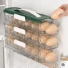 Hộp Bảo Quản Trứng Tủ Lạnh Cửa Bên Mở 2 Lớp Phân Loại Hộp Đựng Trứng Tự Động Lăn Chống Rơi Trứng Vịt Hộp Đựng Trứng khay Đựng Trứng