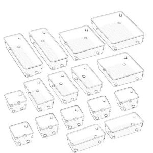Hộp thiết kế mở Hộp ngăn kéo nhiều kích thước có chấm silicon để trang điểm Đồ trang sức Đồ dùng văn phòng Nặng cho mặt bàn - Hình 4