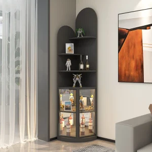 Kệ Tủ góc phòng khách Tủ tam giác Tủ đựng đồ nhỏ - Hình 3