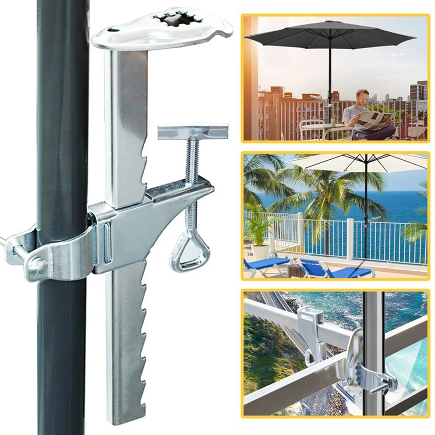 Kẹp ô trong hiên, Giá đỡ ô Giá kẹp kim loại, Hỗ trợ che nắng, Giá đỡ ô ban công ngoài trời, cho sàn - Hình 2 Kẹp ô trong hiên, Giá đỡ ô Giá kẹp kim loại, Hỗ trợ che nắng, Giá đỡ ô ban công ngoài trời, cho sàn - Hình 2