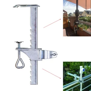 Kẹp ô trong hiên, Giá đỡ ô Giá kẹp kim loại, Hỗ trợ che nắng, Giá đỡ ô ban công ngoài trời, cho sàn
