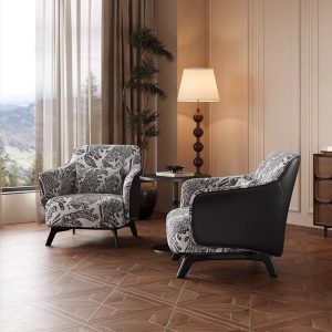 Mẫu Ghế Bành Bọc Vải Nhung Retro Sang Trọng Kiểu Pháp - Hình 2