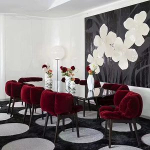 Mẫu Ghế Cafe Thư Giãn Bọc Nhung Hiện Đại Bắc Âu - Hình 2