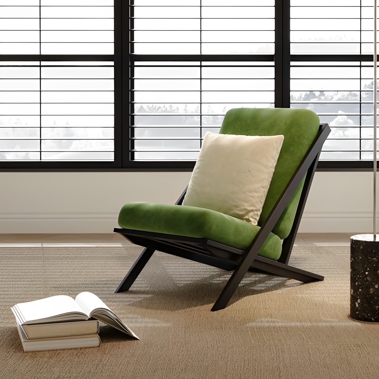 Mẫu Ghế Sofa Thư Giãn Vải Nhung Mờ Thiết Kế Wabi-Sabi - Hình 3 Mẫu Ghế Sofa Thư Giãn Vải Nhung Mờ Thiết Kế Wabi-Sabi - Hình 3