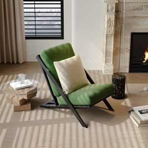 Mẫu Ghế Sofa Thư Giãn Vải Nhung Mờ Thiết Kế Wabi-Sabi - Hình 4