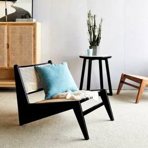 Mây Tựa Lưng Lười Thư Giãn Phong Cách Nhật Bản Ban Công Ghế Chống Bẹp Đầu Gỗ Chắc Chắn Ghế Sofa Đơn Cho Nội Thất Phòng Khách
