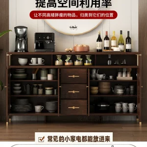 Mới Phong Cách Trung Hoa Tủ Tích Hợp Tường Gỗ Chắc Chắn Màu Sắc Phòng Khách Hộ Gia Đình Trà Và Tủ Rượu Mới Tủ Bếp Tủ Bảo Quản - Hình 3