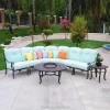 Ngoại thất sân vườn cao cấp Ghế sofa sân vườn Bán Nguyệt Bộ ghế sofa sân thượng ngoài trời bằng nhôm đúc chống gỉ chống thấm cho sân hiên, khách sạn