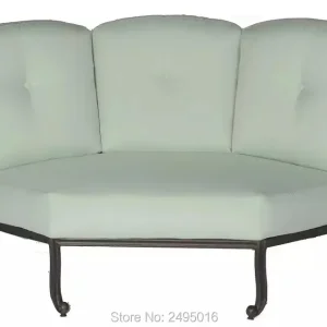 Ngoại thất sân vườn cao cấp Ghế sofa sân vườn Bán Nguyệt Bộ ghế sofa sân thượng ngoài trời bằng nhôm đúc chống gỉ chống thấm cho sân hiên, khách sạn - Hình 2
