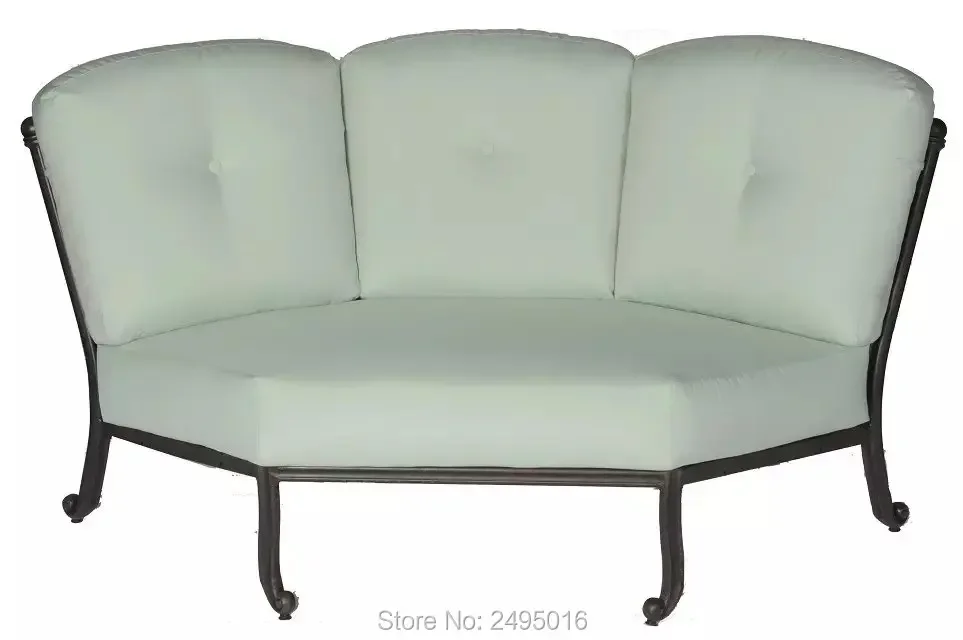 Ngoại thất sân vườn cao cấp Ghế sofa sân vườn Bán Nguyệt Bộ ghế sofa sân thượng ngoài trời bằng nhôm đúc chống gỉ chống thấm cho sân hiên, khách sạn - Hình 2 Ngoại thất sân vườn cao cấp Ghế sofa sân vườn Bán Nguyệt Bộ ghế sofa sân thượng ngoài trời bằng nhôm đúc chống gỉ chống thấm cho sân hiên, khách sạn - Hình 2