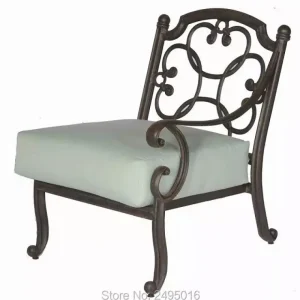Ngoại thất sân vườn cao cấp Ghế sofa sân vườn Bán Nguyệt Bộ ghế sofa sân thượng ngoài trời bằng nhôm đúc chống gỉ chống thấm cho sân hiên, khách sạn - Hình 4