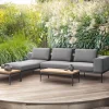 Ngoại thất sân vườn Giải trí ngoài trời ghế sofa hợp kim nhôm kết hợp sân ngoài trời khách sạn không thấm nước và chống nắng đồ gỗ tếch