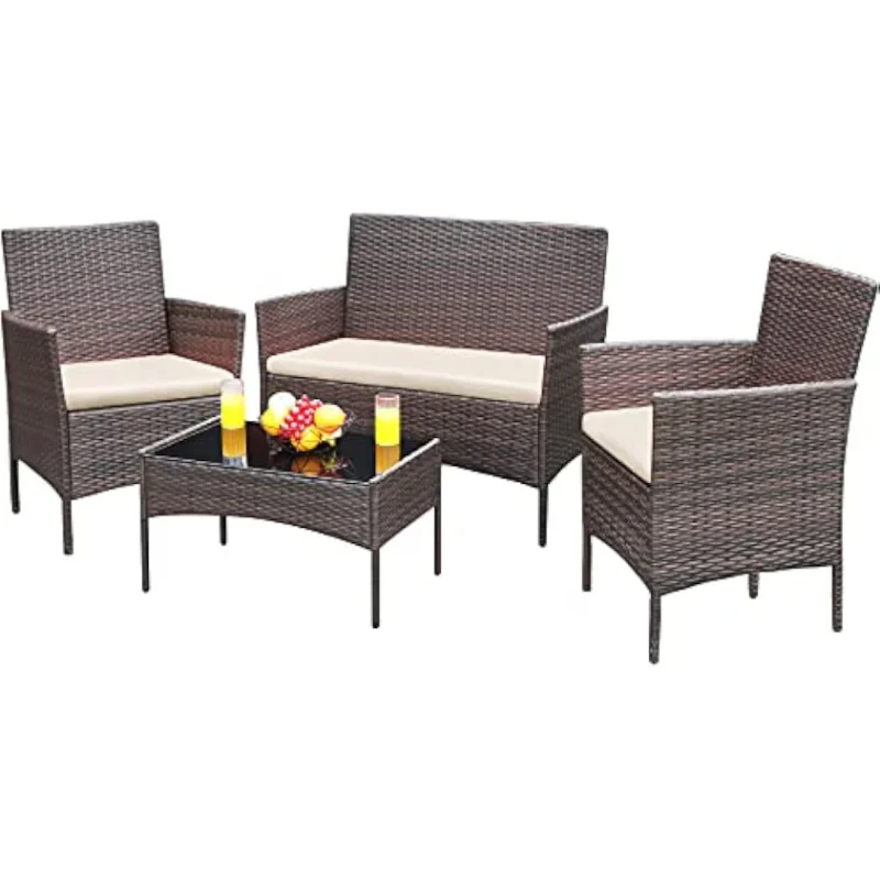 Ngoại thất sân vườn Greesum Sân Trong 4 Miếng Bộ Đàm Thoại Ngoài Trời Đan Lát Ghế Mây Sân Vườn Sân Sau Ban Công Hiên Nhà Bên Hồ Bơi Loveseat - Hình 3 Ngoại thất sân vườn Greesum Sân Trong 4 Miếng Bộ Đàm Thoại Ngoài Trời Đan Lát Ghế Mây Sân Vườn Sân Sau Ban Công Hiên Nhà Bên Hồ Bơi Loveseat - Hình 3