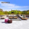 Ngoại thất sân vườn Kết hợp ghế sofa ngoài trời bằng gỗ nguyên khối sân vườn Biệt thự Phong cách Phong cách Châu Âu Sân thượng khách sạn Giải trí Ghế sofa gỗ tếch