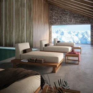 Ngoại thất sân vườn Kết hợp ghế sofa ngoài trời bằng gỗ nguyên khối sân vườn Biệt thự Phong cách Phong cách Châu Âu Sân thượng khách sạn Giải trí Ghế sofa gỗ tếch - Hình 4