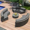 Ngoại thất sân vườn Kết hợp sofa khâu tròn mới có đệm Sofa mây ngoài trời cho biệt thự sân thượng Sân giải trí Lễ tân khách sạn