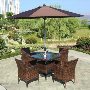 Ngoại thất sân vườn Mây Bộ Bàn Ghế Sân Vườn Phong cách Châu Âu Nhà Sân Ban Công Bộ 3 Bộ Kết Hợp Đồ Gỗ Ngoài Trời Bàn Ghế Giải Trí - Hình 3