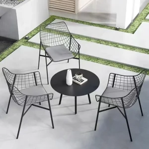 Ngoại thất sân vườn Ngoài Trời Bàn Ghế Ban Công Sắt Rèn Ghế Cafe Giải Trí Sân Thượng Salon De Jardin Bộ Bàn Ghế Sân Vườn WKGF - Hình 2