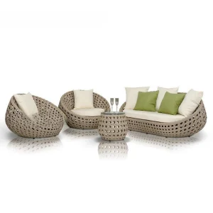 Ngoại thất sân vườn Ngoài Trời Mây Sofa Garde Ghế Bàn Cà Phê Ba Mảnh Ban Công Giải Trí Ngoài Trời Kem Chống Nắng Chống Thấm Nước Hiện Đại Ghế Bộ Đồ - Hình 2